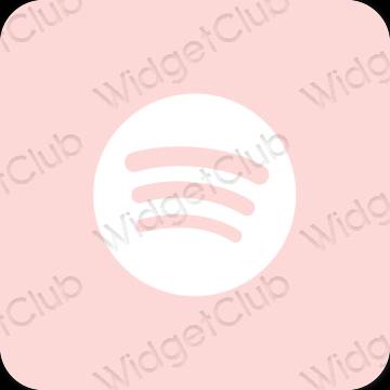 Aesthetic pastel pink Spotify app icons