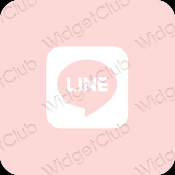 Aesthetic pastel pink LINE app icons