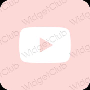 Aesthetic pastel pink Youtube app icons