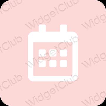 Aesthetic pastel pink Calendar app icons