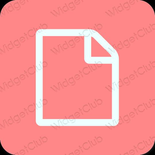 Estetik merah jambu Files ikon aplikasi