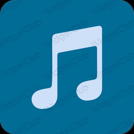 Esztétika kék Apple Music alkalmazás ikonok