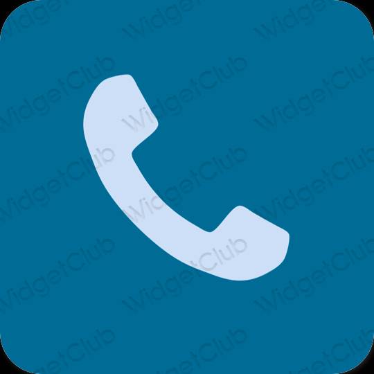 Esztétika kék Phone alkalmazás ikonok