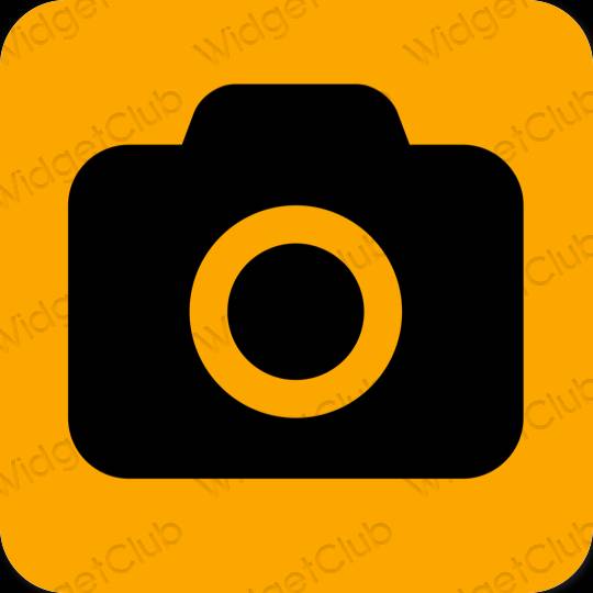 Естетичний помаранчевий Camera значки програм