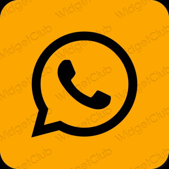 эстетический апельсин WhatsApp значки приложений