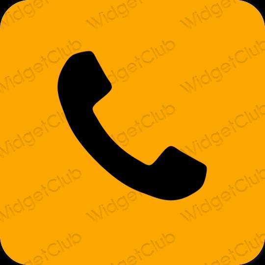 Естетичен оранжево Phone икони на приложения