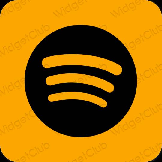 Estetické oranžová Spotify ikony aplikácií