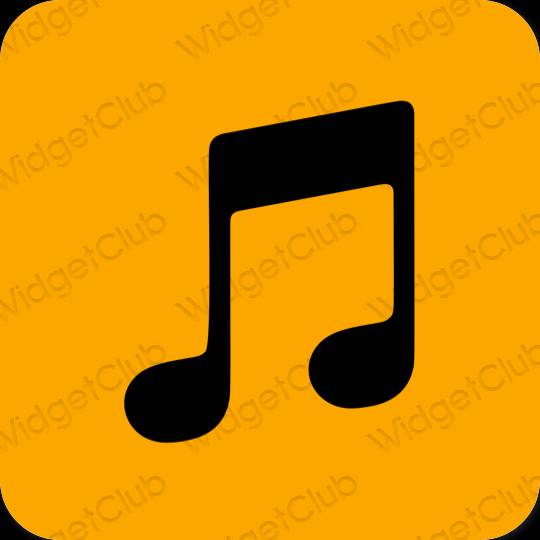Estético naranja Music iconos de aplicaciones