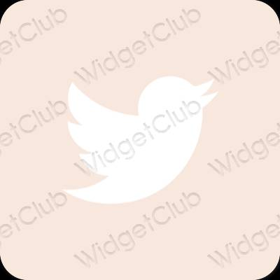 Estetico beige Twitter icone dell'app