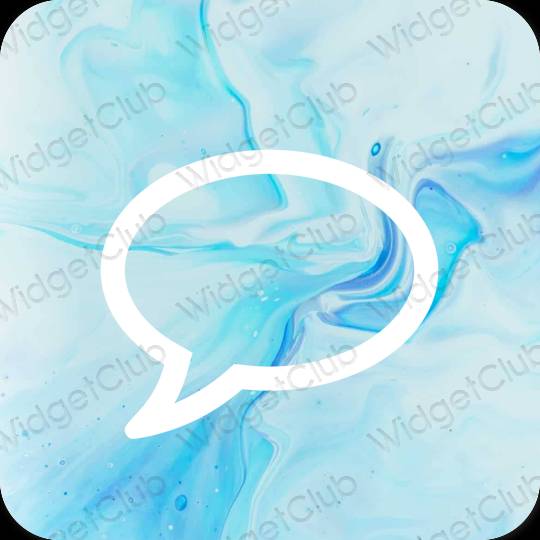 эстетический пастельно-голубой Messages значки приложений