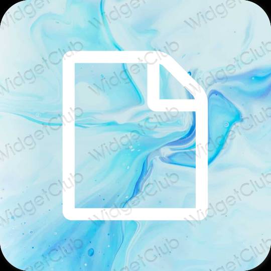 Estetyka pastelowy niebieski Reminders ikony aplikacji