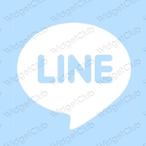 Estetik biru pastel LINE ikon aplikasi