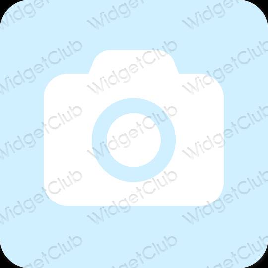 Estetisk pastellblå Camera app ikoner