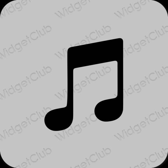 Estetis Abu-abu Apple Music ikon aplikasi