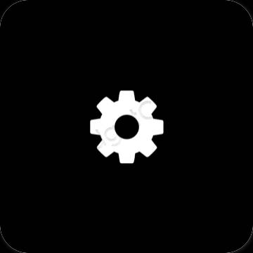 Estetisk svart Settings app ikoner