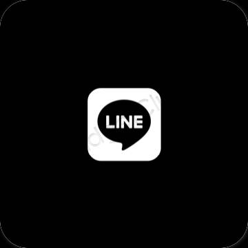 សោភ័ណ ខ្មៅ LINE រូបតំណាងកម្មវិធី
