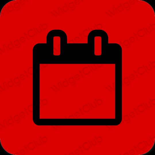 Esteetiline punane Calendar rakenduste ikoonid