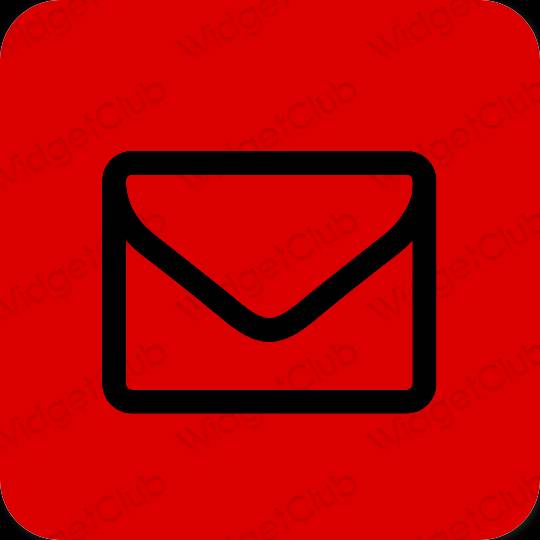 Thẩm mỹ màu đỏ Mail biểu tượng ứng dụng