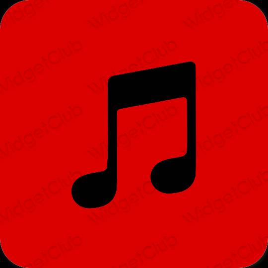 Estético rojo Music iconos de aplicaciones