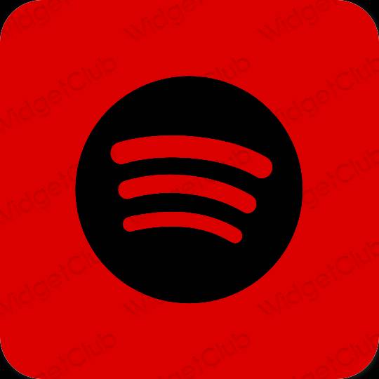 Estético rojo Spotify iconos de aplicaciones