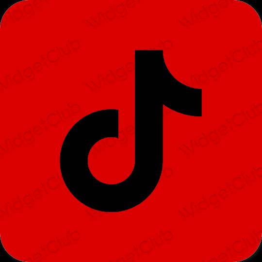 Æstetisk rød TikTok app ikoner