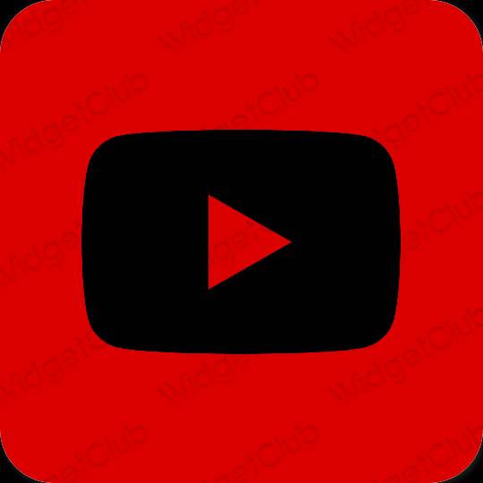 Естетски црвена Youtube иконе апликација