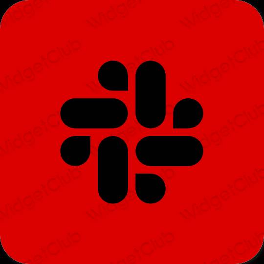Estetik kırmızı Slack uygulama simgeleri