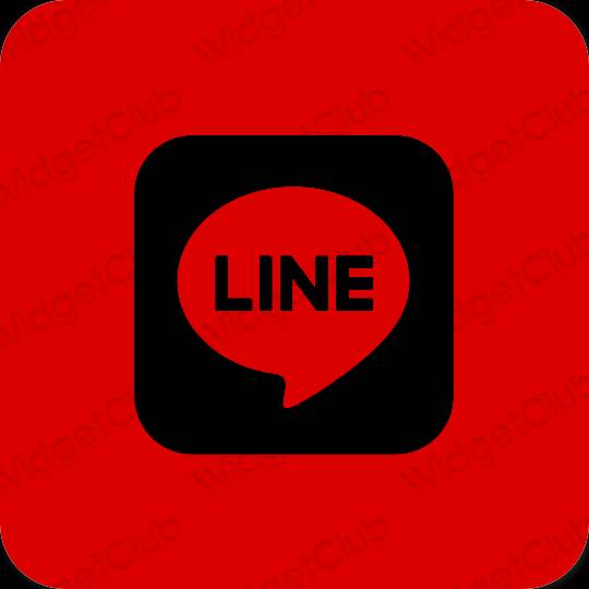 Estetický Červené LINE ikony aplikací