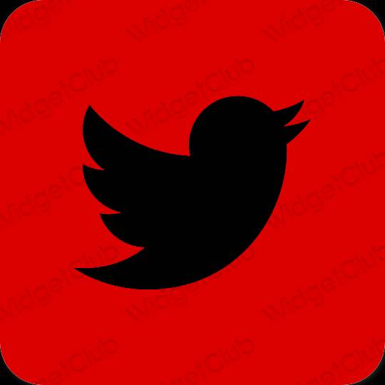 Stijlvol rood Twitter app-pictogrammen