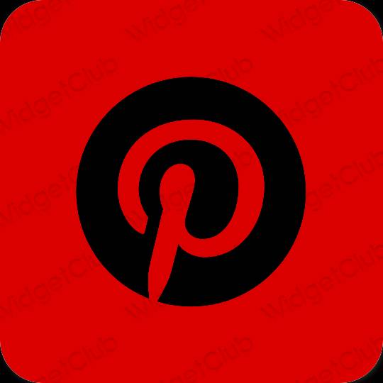 미적인 빨간색 Pinterest 앱 아이콘