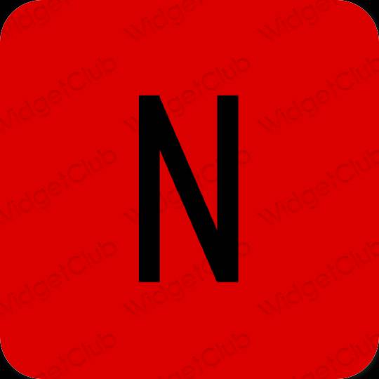 Estetico rosso Netflix icone dell'app
