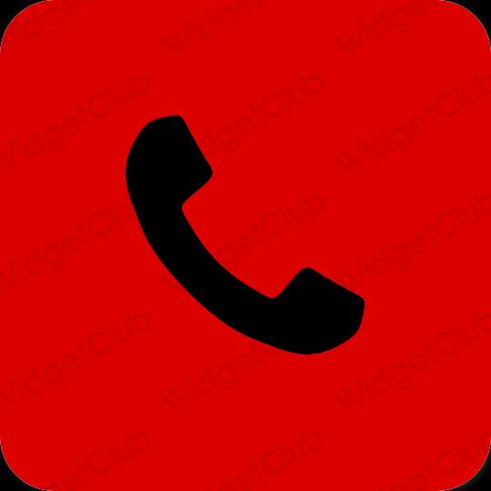 Estetyka czerwony Phone ikony aplikacji