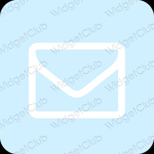 Estetické pastelovo modrá Mail ikony aplikácií