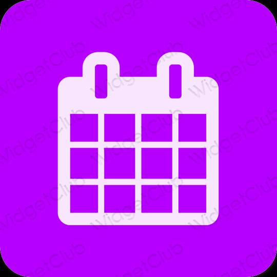 Thẩm mỹ neon màu hồng Calendar biểu tượng ứng dụng