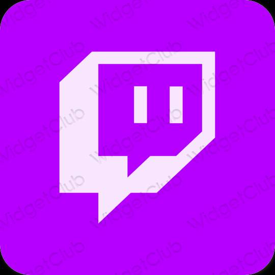Estetinis violetinė Twitch programėlių piktogramos