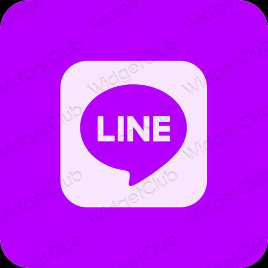 Estético roxo LINE ícones de aplicativos