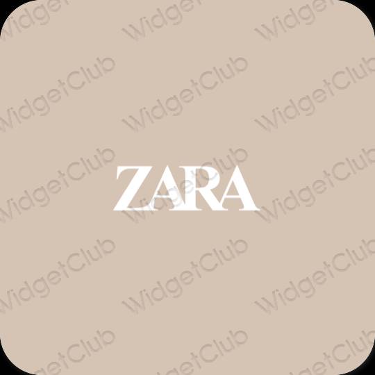 Estético beige ZARA iconos de aplicaciones