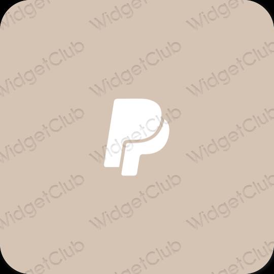 Estetický béžový Paypal ikony aplikací