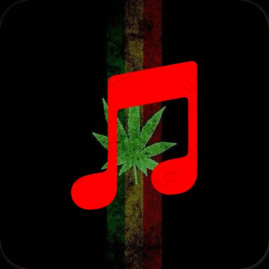 אֶסתֵטִי שָׁחוֹר Apple Music סמלי אפליקציה