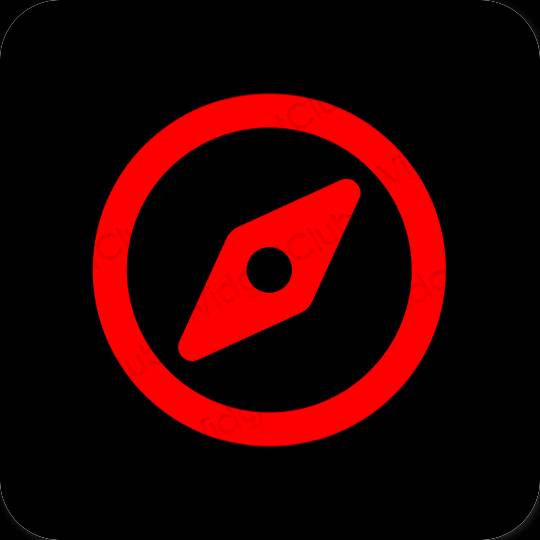 Estetisk svart Safari app ikoner