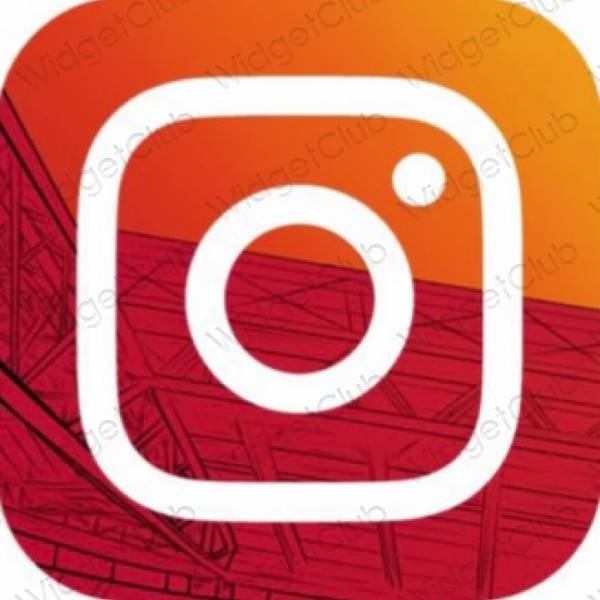 Естетичен оранжево Instagram икони на приложения