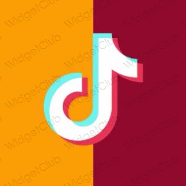 Aesthetic orange TikTok app icons