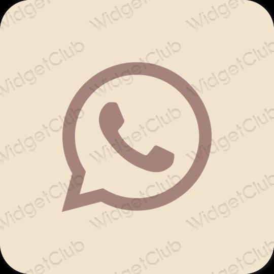 Estetinis smėlio spalvos WhatsApp programėlių piktogramos