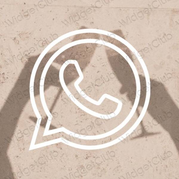 Ästhetisch Beige WhatsApp App-Symbole