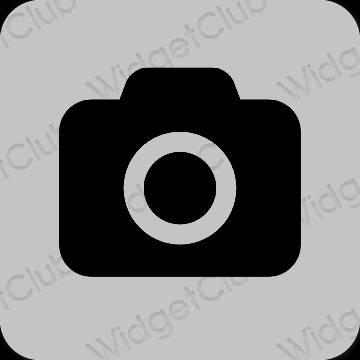 Estetický šedá Camera ikony aplikací