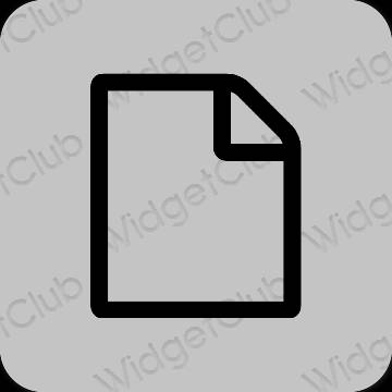 Естетски сива Notes иконе апликација
