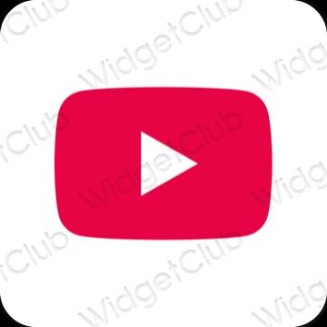 Esteettinen neon pinkki Youtube sovelluskuvakkeet