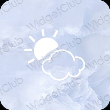 Естетски пастелно плава Weather иконе апликација