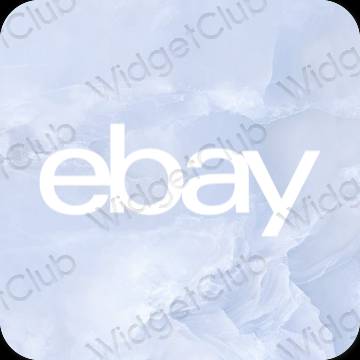 زیبایی شناسی آبی پاستلی eBay آیکون های برنامه