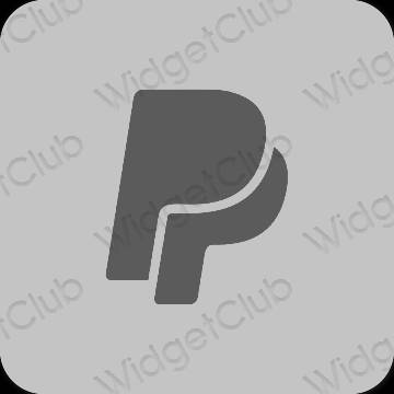 Estetinis pilka Paypal programėlių piktogramos